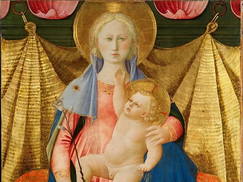 1412-Zanobi Strozzi - La Madonna dell'Umiltà con due angeli musicanti - Museo Poldi Pezzoli, Milano